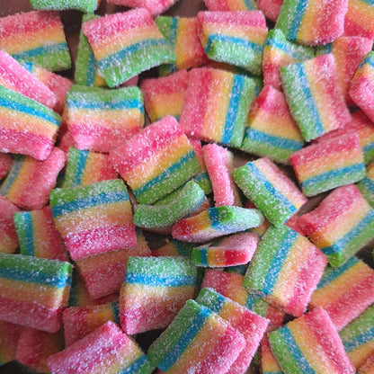 Colorful striped candy pieces 